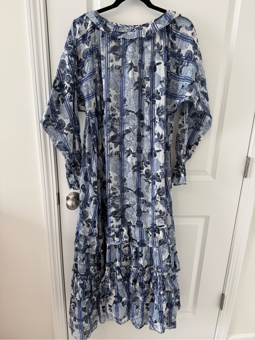 Free People NWT Blue Floral Midi Dress S - Picture 8 of 9